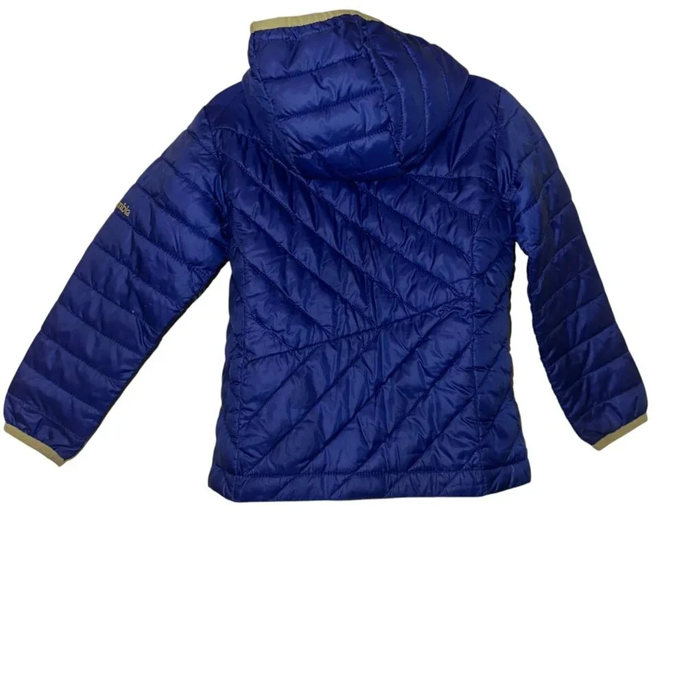 Columbia Omni Shield Lightweight Quilted Jacket Girls XXS 4 5 Purple Hooded - Picture 6 of 9